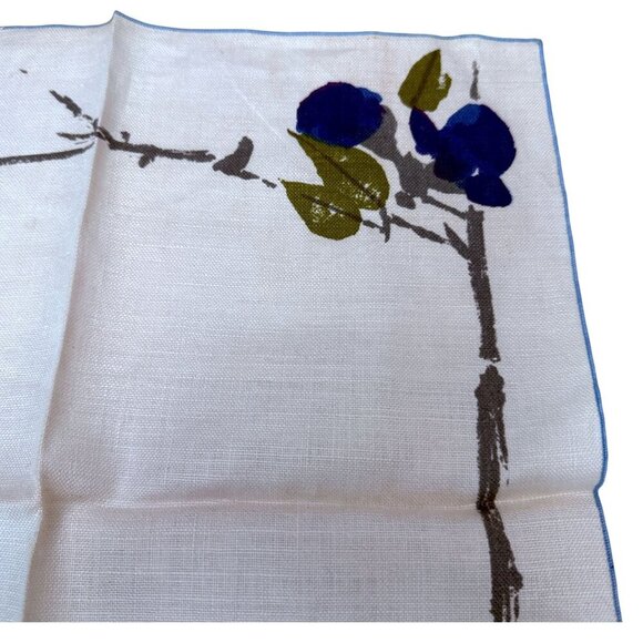 Vintage Vera Napkin 16" Square Blue Floral Linen Style MCM Textiles - Picture 7 of 11